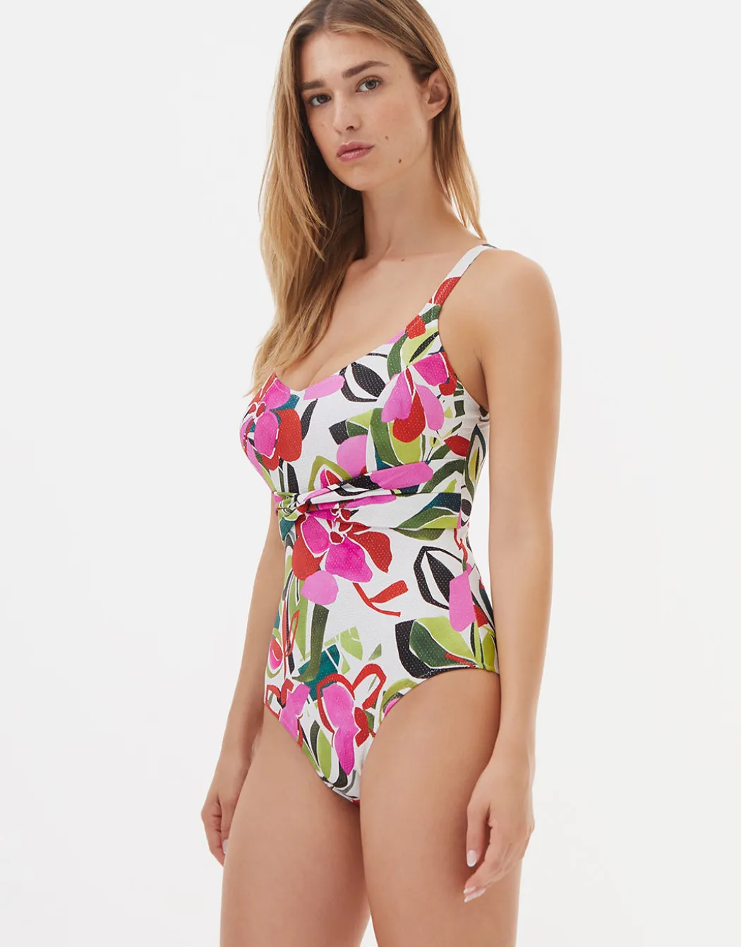 Hana Shaped Neck Swimsuit - Multi