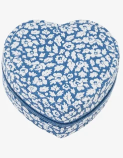Heart Jewellery Box - Liberty Feather Blue