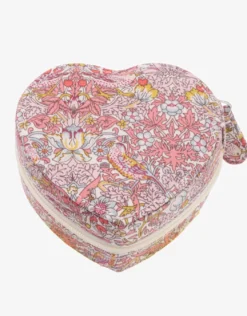 Heart Jewellery Box - Liberty Strawberry Pink