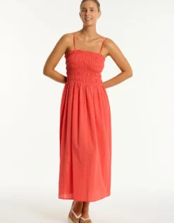 Heatwave Bandeau Dress - Flame