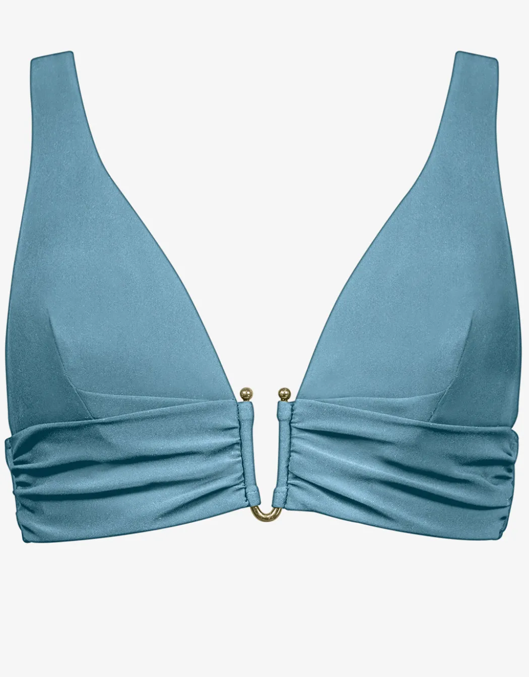 Honesty Banded Halter Bikini Top - Celest