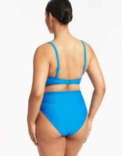 Honeycomb Cross Front Multi-Fit Bikini Top - Capri Blue