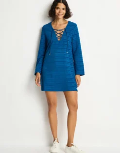 Horizon Lace Up Dress - Arctic
