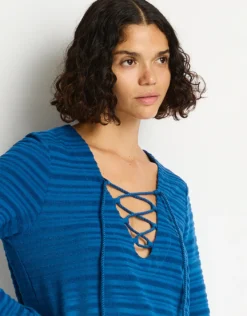 Horizon Lace Up Dress - Arctic