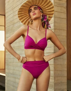 Impact Ruched Bikini Pant - Berry Glaze