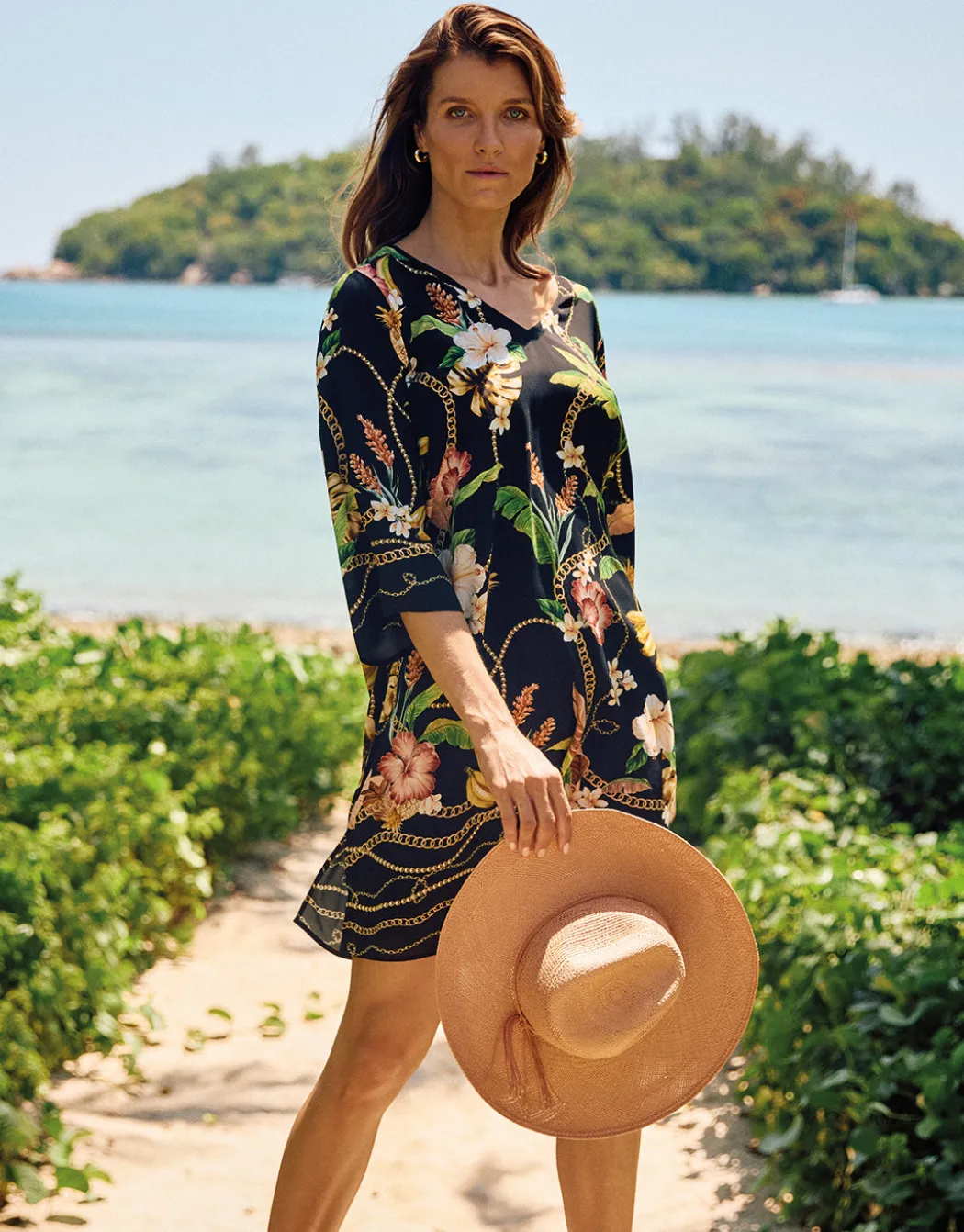 Imperial Tropics Tunic - Gilded Noir