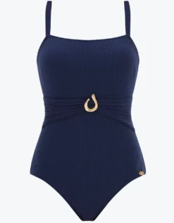 Indira Bandeau Neck Swimsuit - Navy