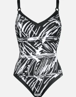 Ink Art Underwired Swimsuit - Black and White