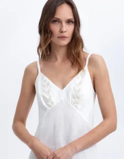 Ios Strappy Dress - White and Champagne