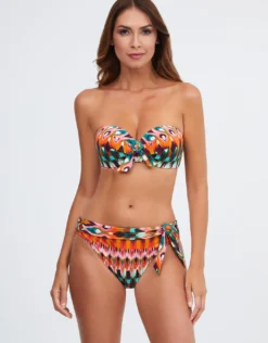 Ipanema Bandeau Bikini Top - Pink Multi