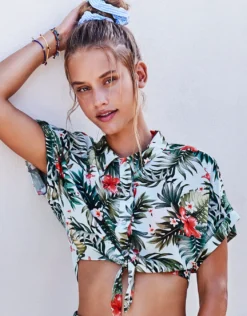 Iquitosvoil Kaimi Cropped Shirt - Sky
