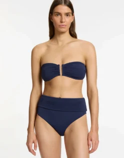 Isla Rib High Waist Bikini Pant - Ink