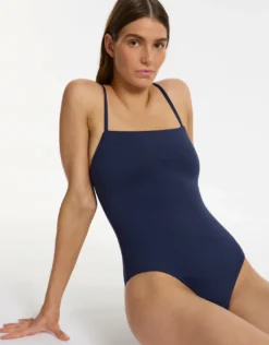 Isla Rib Minimal Tank Swimsuit - Ink