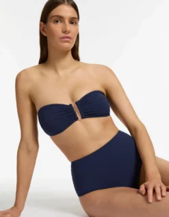 Isla Rib U Trim Bandeau Bikini Top - Ink