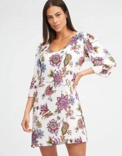 Jasmine Beach Dress - White Floral