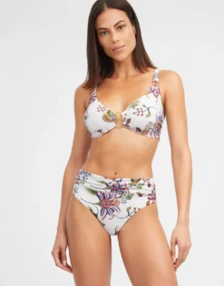 Jasmine Maxi Bikini Pant - White Floral