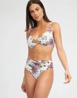 Jasmine Underwired Bikini Top - White Floral