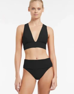 Jetset Fold Down Bikini Pant - Black