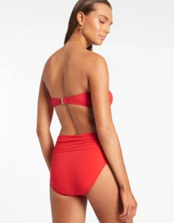Jetset Fold Down Bikini Pant - Cherry