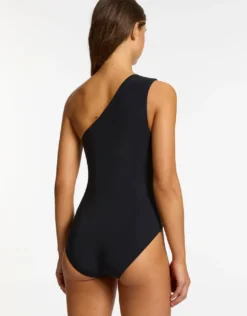 Jetset Lien One Shoulder Swimsuit - Black
