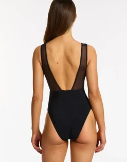 Jetset Lure Plunge Swimsuit - Black