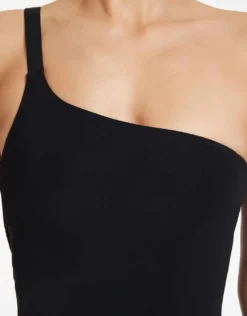 Jetset One Shoulder Swimsuit - Black
