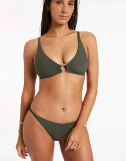Jetset Trim C-D Bikini Top - Olive