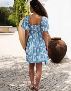 Jodhpur Mini Dress - Meadow Border