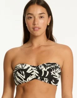 Jungle Book Twist Bandeau Bikini Top - Black