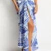 Jungle Lino Long Sarong - Blue