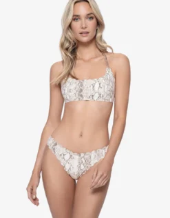KaaReversible Seamless Wave Bikini Top - Animal