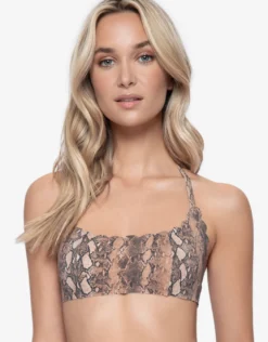 KaaReversible Seamless Wave Bikini Top - Animal