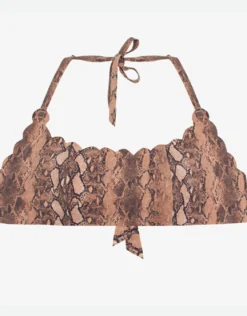 KaaReversible Seamless Wave Bikini Top - Animal