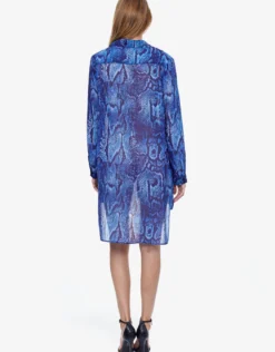 Kalahari High Low Beach Blouse - Blue