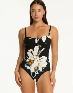La Luna Twist Bandeau Swimsuit - Black