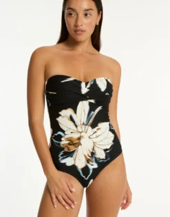 La Luna Twist Bandeau Swimsuit - Black