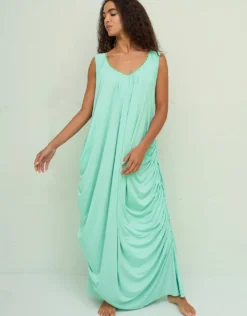 Lee Draped Dress - Aqua