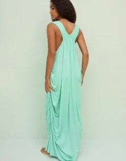 Lee Draped Dress - Aqua