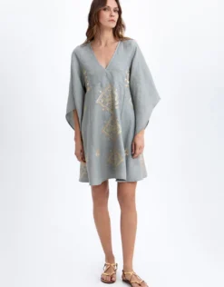 Lefkada Kaftan - Stone and Gold