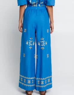 Lefkada Trousers - Blue Raf and Gold