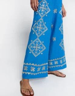 Lefkada Trousers - Blue Raf and Gold