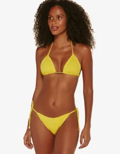 Light Scales Ripple Tie Bikini Pant - Yellow