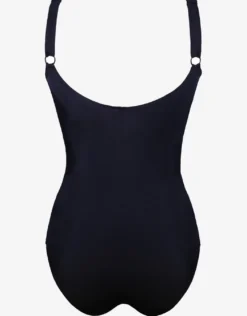 Lucille Longer Length Swimsuit - Black and Leopard