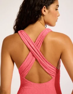 Luna Cross Back Swimsuit - Sunset Coral