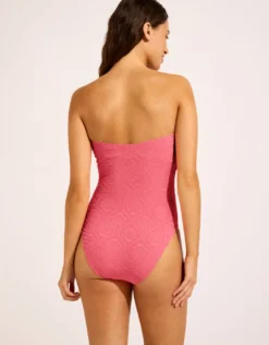 Luna DD Bandeau Swimsuit - Sunset Coral