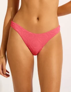 Luna High Cut Bikini Pant - Sunset Coral
