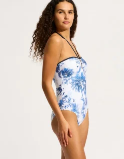 Marbella Trim Front Swimsuit - White