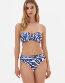 Marina Bikini Pant - Blue and White