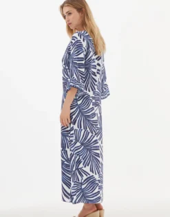 Marina Maxi Beach Dress - Blue and White