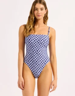 Marseille Square Neck Swimsuit - Blue Indigo
